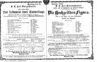 Theaterzettel (Oper und Burgtheater in Wien) 18680127 Seite: 1