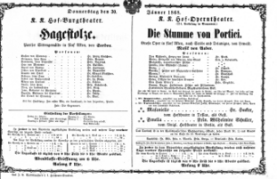 Theaterzettel (Oper und Burgtheater in Wien) 18680130 Seite: 1