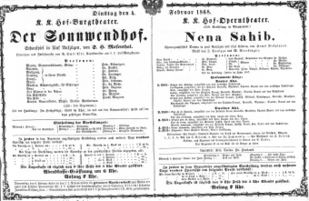 Theaterzettel (Oper und Burgtheater in Wien) 18680204 Seite: 1