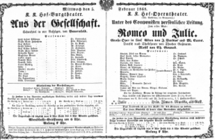 Theaterzettel (Oper und Burgtheater in Wien) 18680205 Seite: 1