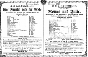 Theaterzettel (Oper und Burgtheater in Wien) 18680209 Seite: 1