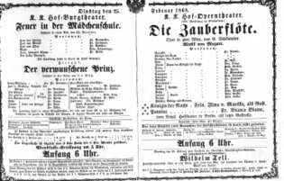 Theaterzettel (Oper und Burgtheater in Wien) 18680225 Seite: 1
