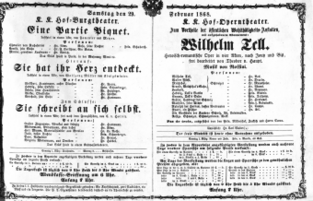 Theaterzettel (Oper und Burgtheater in Wien) 18680229 Seite: 1