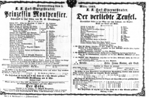Theaterzettel (Oper und Burgtheater in Wien) 18680305 Seite: 1