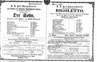 Theaterzettel (Oper und Burgtheater in Wien) 18680306 Seite: 1