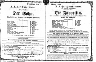 Theaterzettel (Oper und Burgtheater in Wien) 18680307 Seite: 1