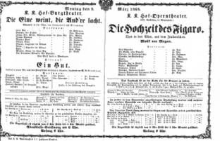 Theaterzettel (Oper und Burgtheater in Wien) 18680309 Seite: 1