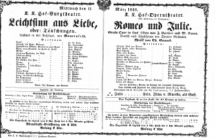 Theaterzettel (Oper und Burgtheater in Wien) 18680311 Seite: 1