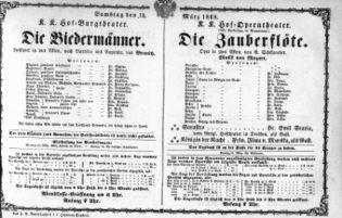 Theaterzettel (Oper und Burgtheater in Wien) 18680314 Seite: 1
