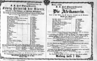 Theaterzettel (Oper und Burgtheater in Wien) 18680315 Seite: 1