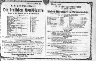 Theaterzettel (Oper und Burgtheater in Wien) 18680316 Seite: 1