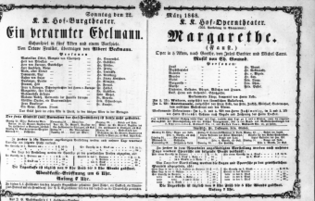 Theaterzettel (Oper und Burgtheater in Wien) 18680322 Seite: 1