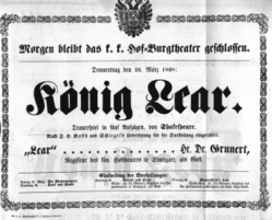 Theaterzettel (Oper und Burgtheater in Wien) 18680326 Seite: 1