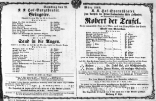 Theaterzettel (Oper und Burgtheater in Wien) 18680328 Seite: 1