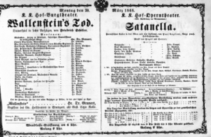 Theaterzettel (Oper und Burgtheater in Wien) 18680330 Seite: 1