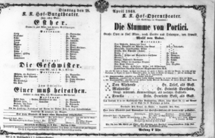 Theaterzettel (Oper und Burgtheater in Wien) 18680428 Seite: 1