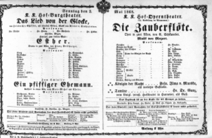 Theaterzettel (Oper und Burgtheater in Wien) 18680503 Seite: 1