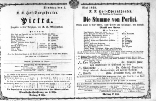 Theaterzettel (Oper und Burgtheater in Wien) 18680505 Seite: 1