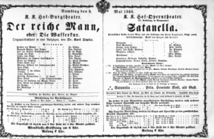 Theaterzettel (Oper und Burgtheater in Wien) 18680509 Seite: 1