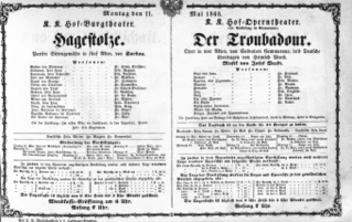 Theaterzettel (Oper und Burgtheater in Wien) 18680511 Seite: 1