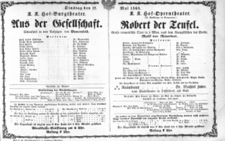 Theaterzettel (Oper und Burgtheater in Wien) 18680512 Seite: 1