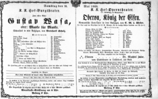 Theaterzettel (Oper und Burgtheater in Wien) 18680516 Seite: 1