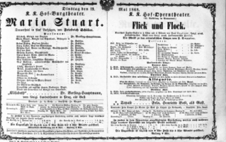 Theaterzettel (Oper und Burgtheater in Wien) 18680519 Seite: 1
