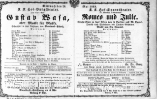 Theaterzettel (Oper und Burgtheater in Wien) 18680520 Seite: 1