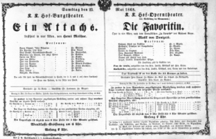 Theaterzettel (Oper und Burgtheater in Wien) 18680523 Seite: 1