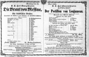 Theaterzettel (Oper und Burgtheater in Wien) 18680525 Seite: 1