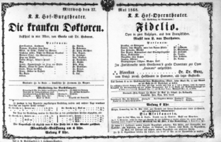 Theaterzettel (Oper und Burgtheater in Wien) 18680527 Seite: 1