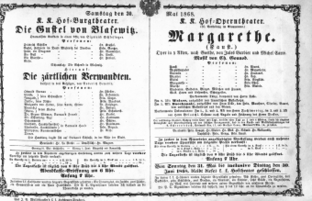 Theaterzettel (Oper und Burgtheater in Wien) 18680530 Seite: 1