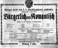 Theaterzettel (Oper und Burgtheater in Wien) 18680601 Seite: 1
