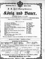 Theaterzettel (Oper und Burgtheater in Wien) 18680607 Seite: 1