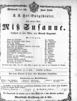 Theaterzettel (Oper und Burgtheater in Wien) 18680610 Seite: 1