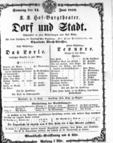 Theaterzettel (Oper und Burgtheater in Wien) 18680614 Seite: 1