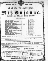 Theaterzettel (Oper und Burgtheater in Wien) 18680616 Seite: 1