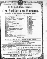 Theaterzettel (Oper und Burgtheater in Wien) 18680618 Seite: 1
