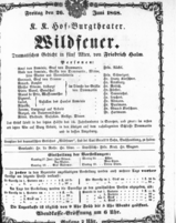 Theaterzettel (Oper und Burgtheater in Wien) 18680626 Seite: 1