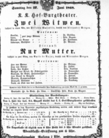 Theaterzettel (Oper und Burgtheater in Wien) 18680627 Seite: 1