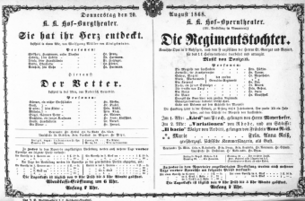Theaterzettel (Oper und Burgtheater in Wien) 18680820 Seite: 1