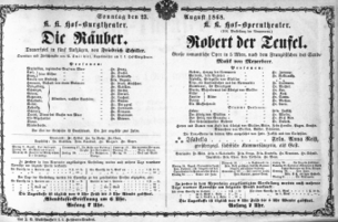 Theaterzettel (Oper und Burgtheater in Wien) 18680823 Seite: 1