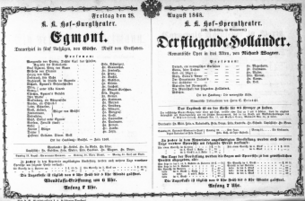 Theaterzettel (Oper und Burgtheater in Wien) 18680828 Seite: 1