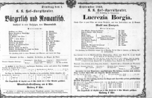 Theaterzettel (Oper und Burgtheater in Wien) 18680901 Seite: 1