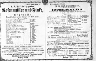Theaterzettel (Oper und Burgtheater in Wien) 18680902 Seite: 1