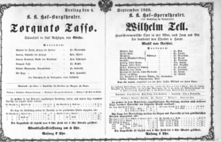Theaterzettel (Oper und Burgtheater in Wien) 18680904 Seite: 1