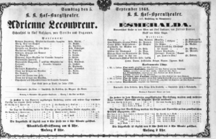 Theaterzettel (Oper und Burgtheater in Wien) 18680905 Seite: 1