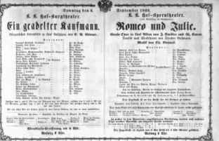 Theaterzettel (Oper und Burgtheater in Wien) 18680906 Seite: 1