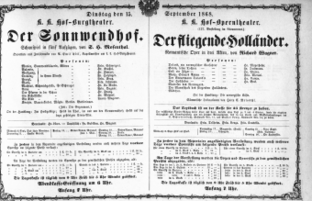 Theaterzettel (Oper und Burgtheater in Wien) 18680915 Seite: 1