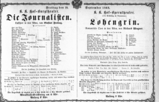 Theaterzettel (Oper und Burgtheater in Wien) 18680918 Seite: 1
